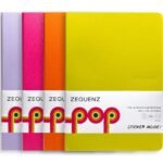 Zequenz B6 Size Notebook Set Pack of 4 Ruled Lined Paper 120 Pages Each 80GSM 360 Degree Flexibility 100% Handmade Fountain Pen Friendly POP Series Pink Orange Yellow Purple