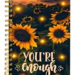 iampanda Spiral Journal Notebook,Strong Twin-Wire Binding with Premium Paper for Girl Women,60 Sheets A5 College Ruled Notebook/Journal,Perfect for School Office Home Gifts,Sunset Sunflower