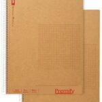 Premify Spiral Squared Notebook 2Pcs Set 5mm Grid Inner (A4), 100 Sheets | Graph Writing Pad 80gsm Paper, Maths Notebook, Suitable for Students and School Supplies.