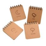 12 Pcs Small Spiral Notebook Kraft Paper Notebook Blank Travel Journal Set Small Notebooks For Writing (Moon, Rain, Snow, Thunder Each Picture Has 3pcs)