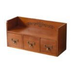 MYADDICTION Desktop Storage Drawer Box Solid Wood Cosmetic Box for Home Workspace Office