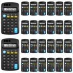 24 Pieces Pocket Calculator,Pocket Size Mini Calculators,Solar Battery Dual Power Function Calculator,8 Digit Display Basic Calculator for Students Kids Home Office(Black)