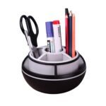 360° Rotating Pen Holder Desktop Stationery Storage Box with 9 Compartments for Study School Office Supplies-MAIOO