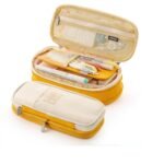 OLOMA Light Fixtures Students Double Sided Pen Bag Pencil Case Special Dual Canvas Pocket Storage Bag Pouch Stationery (Color : Hortel�)