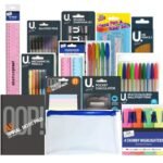 64 pcs Stationery Set Back to School Stationary Set Home Schooling Pen Pencil Eraser Calculator Pencil case Sticky Pads