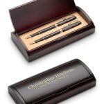 Executive Gift Shoppe | Personalized Ballpoint Pen & Pencil Set in Rosewood Box with Custom Engraving
