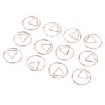 7x12 Pieces Rosegold Plated Circle Metal Paper Clip Bookmark Stationery Gifts