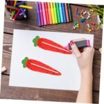 Operitacx 3pcs Wooden Carrot Rulers Cute Drawing Tools for Students for Math Study and Creative Projects School Stationery Random Styles Included