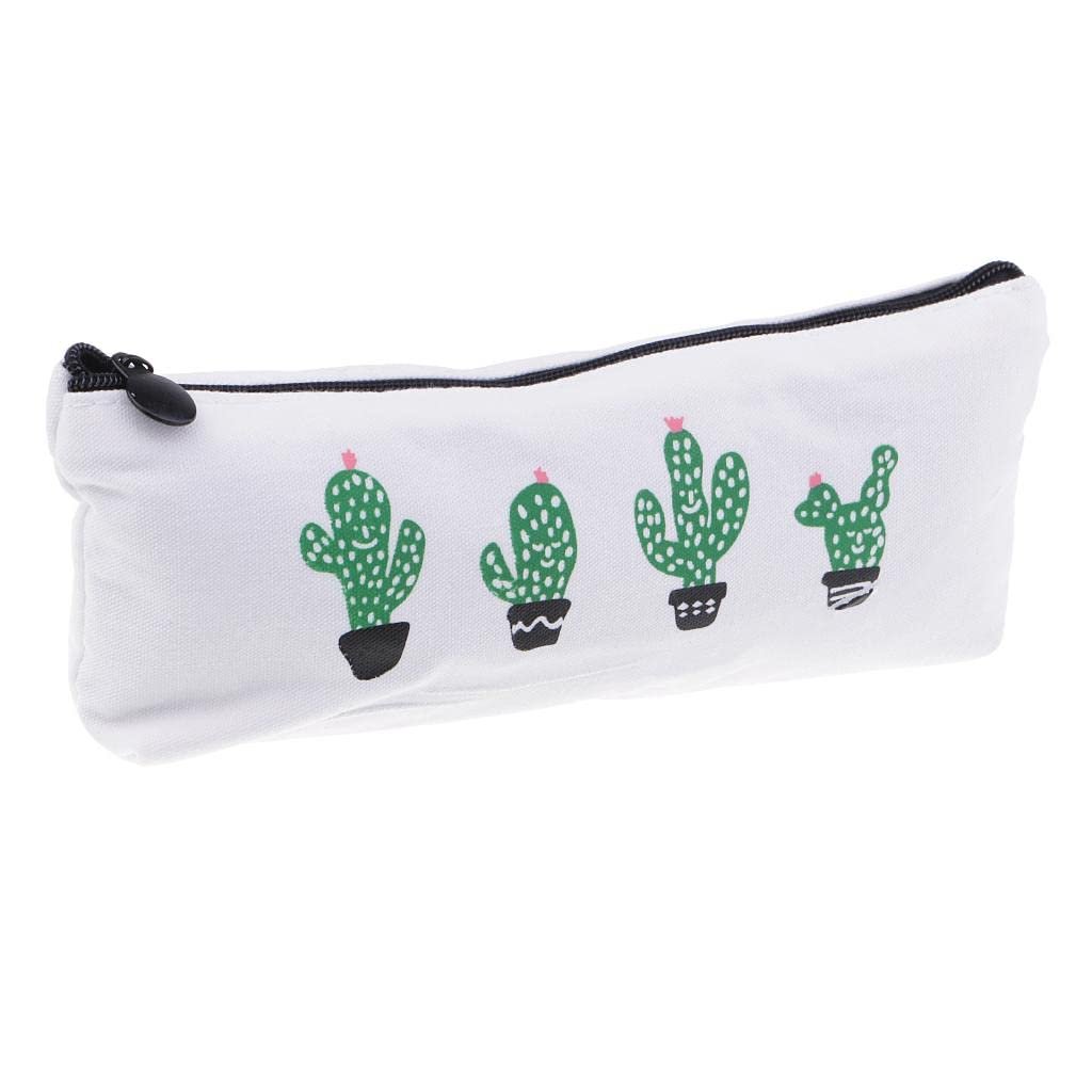 bnf®High Capacity Canvas Pencil Pen Case Purse Pouch Makeup Bag Stationery 4 Cactus Pattern|Crafts | Multi-Purpose Craft Supplies |1 Piece High Capacity Canvas Pencil Pen Case