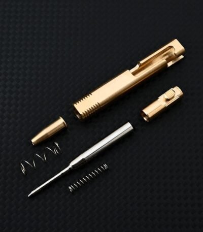 CALANDIS™ Brass Compact Pocket Pen Traveling Smooth to Write Retractable Black Ink Pen Golden | Other Collectible Ballpoint | Ballpoint Pens | Pens | Pens & Writing Instruments