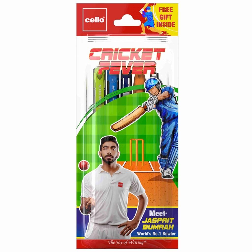 Cello Cricket Fever Stationery Pouch - Black