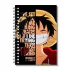 CRAFT MANIACS MONKEY D LUFFY STRAW HAT REGULAR USE RULED 160 PAGES A5 NOTEBOOK & FREE NAME BOOKMARK BEST GIFT FOR STATIONERY LOVERS