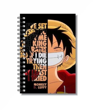 CRAFT MANIACS MONKEY D LUFFY STRAW HAT REGULAR USE RULED 160 PAGES A5 NOTEBOOK & FREE NAME BOOKMARK BEST GIFT FOR STATIONERY LOVERS