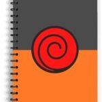CRAFT MANIACS NARUTO ORANGE & GREY SYMBOL PRINTED A5 160 RULED PAGES NOTEBOOK & FREE NAME BOOKMARK BEST GIFT FOR STATIONERY LOVERS