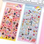 Cute Little Animals Sparkling Crystal Stickers Set – Bunny, Flower & Heart Rhinestone Stickers for Journaling, Scrapbooking, Planners, DIY Crafts & Kids Stationery