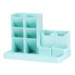 Desk Organizer Multifunctional Pen Holder Pencil Stand Cute Stationery Box Desktop Storage for School Office Art Supplies (Green)