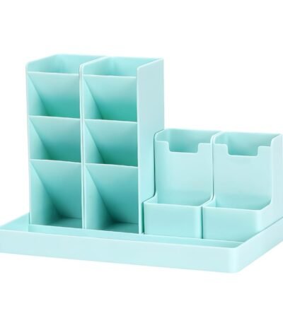 Desk Organizer Multifunctional Pen Holder Pencil Stand Cute Stationery Box Desktop Storage for School Office Art Supplies (Green)