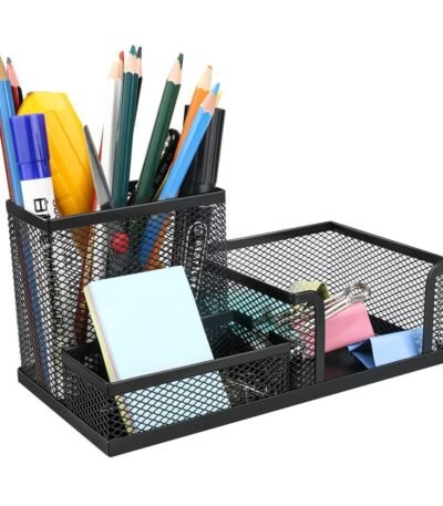 Drake Multifunctional Durable Metal Mesh Design Desktop Organizer Pen Holder Office Home Stationery Storage Case