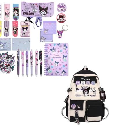 HASTHIP® 23 Pcs School Supplies Set with Notebook Pencil Pouch Stickers Pens and Backpack Cute Stationery Kit for Girls DIY Journaling Scrapbooking School Gift