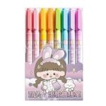 Highlighter Designer Head Pen Cute Roller Pen Stationery Rubber Stick Erasers for Kids, Creative Cartoon Pattern Cute Erasers School Supply Office Stationary (MULTICOLOR)