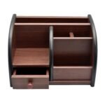 Multi-Functional Wooden Desk Organiser, Pen Stand/Pencil Stand, Stationery Stand for Office and Students use