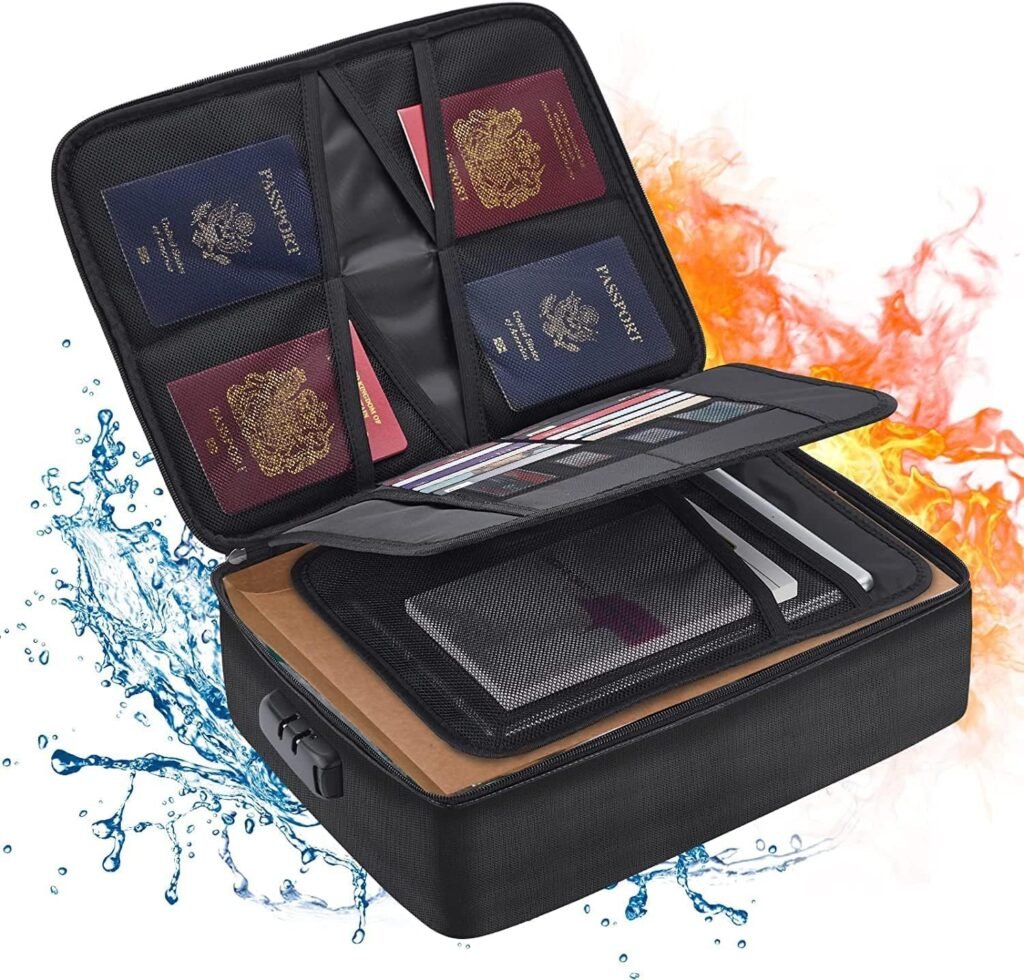 Multilayer Storage Bag for Important Documents, Certificate, Stationery Bag // Vehicle Document Storage Holder Organizer Travel Document Storage with Password Lock for Man Woman...