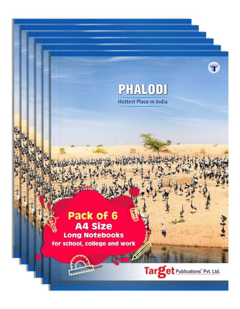 N.S Long Notebooks Single Line | Ruled Pages | 20 cm x 28 cm Approx | Writing Book with Page Numbers | for School, College and Office Use | Soft Cover | Set of 12 Books | GSM 58...