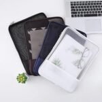 Portable Grid Type A4 File Folder Bag Pouch Document Paper, Test Papers, Book, Stationery Organizer Storage Bag Nylon Mesh Zipper Pouch Document Bag for School Office Home