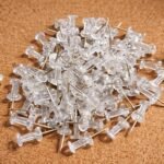 Push Pin, Thumb Pin, Board Pins, Cute Pins, Thumb Tacks, Plastic Clear White Transparent (Pack of 75) Daily Use for Home, Shop, Bank, School, University, Corporate, Office...