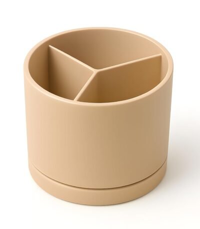 Round Desk Organizer for Study & Office Table | 3D Printed Design | Minimalist Pen Stand, Stationery Holder, Table Organizer for Home Office, Students & Professionals | Modern...