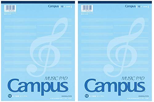 [Set of 2] KOKUYO Notebook Campus Music Book Report Type A4 5 Lines 12 Tiers 30 Sheets On-70N