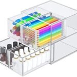 SHARMA PLASTICS Acrylic Drawer Organizer and Storage, Clear Desk Drawer Storage Case, Display Container for Stationery/Office Supplies/Bathroom/Home.