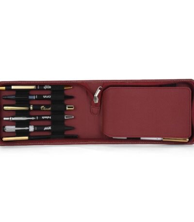 THE CASE PU Leather Pen Pouch – Premium PU Leather Pen Holder Case for Fountain Pens, Ballpoint Pens & Stationery – Travel-Friendly Zipper Pouch Organizer for Office & School...