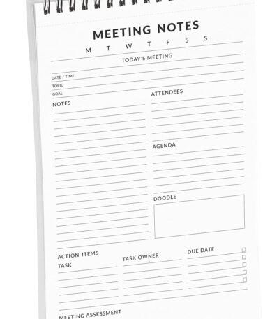 To Do List Notepad – 6” X 9” Paper Stationery, Classic White Meeting Notes Planner Spiral Notepad Daily Checklist- Motivational Organizer Planner List Pad- Notepad Tear Off (50...