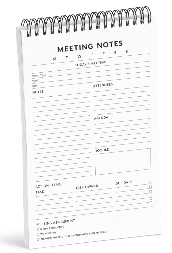To Do List Notepad – 6” X 9” Paper Stationery, Classic White Meeting Notes Planner Spiral Notepad Daily Checklist- Motivational Organizer Planner List Pad- Notepad Tear Off (50...