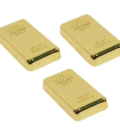 True-Ally Fake Gold Bar Paperweight – Luxurious Desk Accessory, Stylish Stationery Gift for Office, Home, Men & Women | Realistic Gold-Plated Finish Paper Weight- 8x4x1 cm -...
