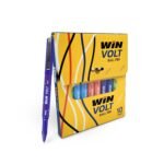 WIN Volt Ball Pens | 10 Blue Ink Pens | Playful Body Colours | 0.7 mm Metal Tip | Smooth Writing | Comfortable Grip | Office Stationery | Pens for Students | Best Pens for Exams...