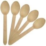 [ Pack of 200pcs, 140mm] Disposable Wooden Spoons | Wooden Dining Tableware Spoons Set | Ideal for Birthday, Wedding, Events & Party