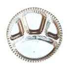 KAM Home Disposable Paper Silver Plate THALI, 4 Compartments, White Back, 100 Plates per Pack, 12" Diameter (100)