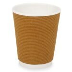 [200 ml, 50 Count, Brown Disposable Ripple Paper Cups | Eco-Friendly & Heat-Resistant Cups for Wedding, Party, Picnic, Cafes | Ideal for Tea, Coffee, Juice & Water