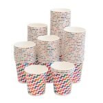 PARICOTT ( Pack of 50pcs 200ml Zigzag Printed Cup|Eco-Friendly Disposable Glasses Drinking Cups|Cocktail Cold Drink Juice Water Party Paper Cups for Hot & Cold Beverages, Pack, Multicolor